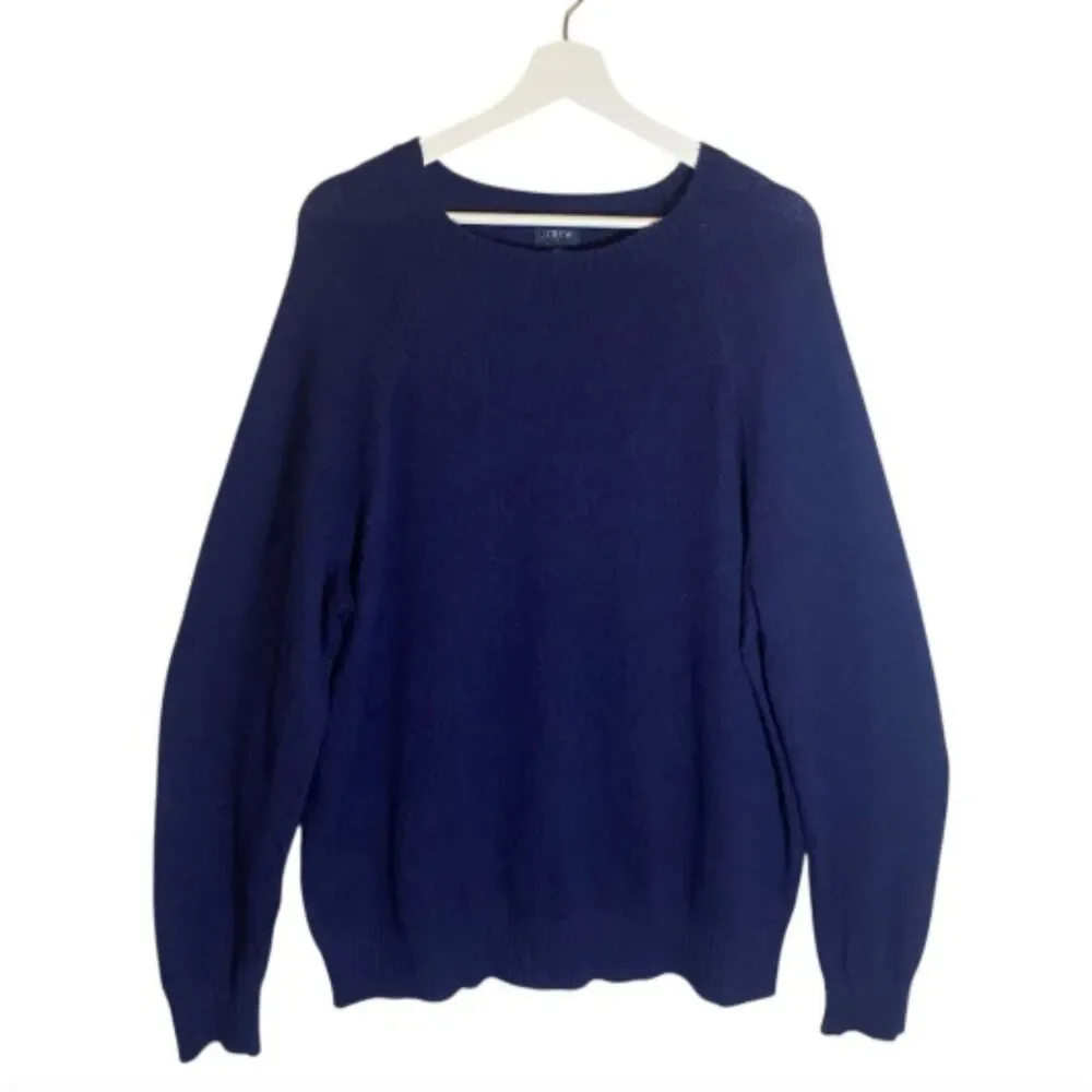 J. Crew Lambs wool Blend Sweater Men's  Size XL Blue Crewneck Minimalist